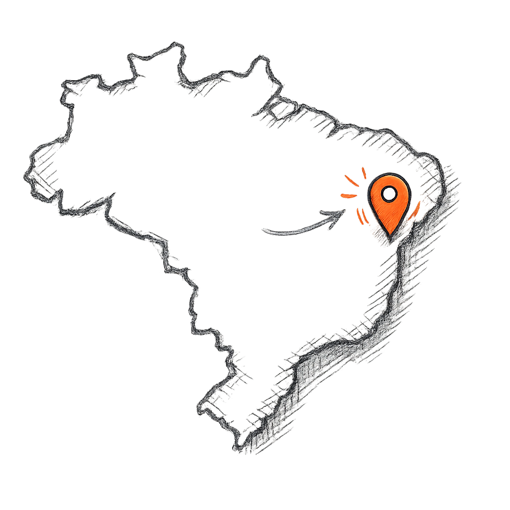 Mapa do Brasil com destaque em Alagoas