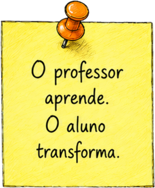 Post-it: O professor aprende. O aluno transforma.